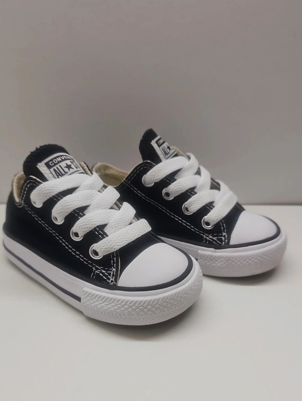 Converse Kids Black and White Low-Top Canvas Sneakers